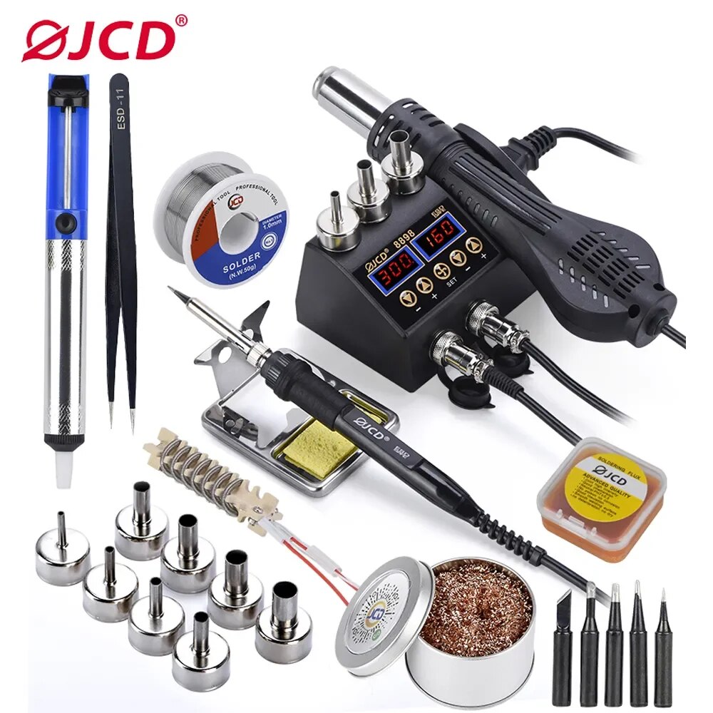 JCD 2 in 1 750W Soldering Stat - 2 In 1 Soldering Rework Station 750W ulasan dan harga