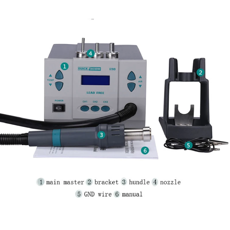 Quick 100% Original Hot Air    - Hot Air Rework Station 861Dw ulasan dan harga