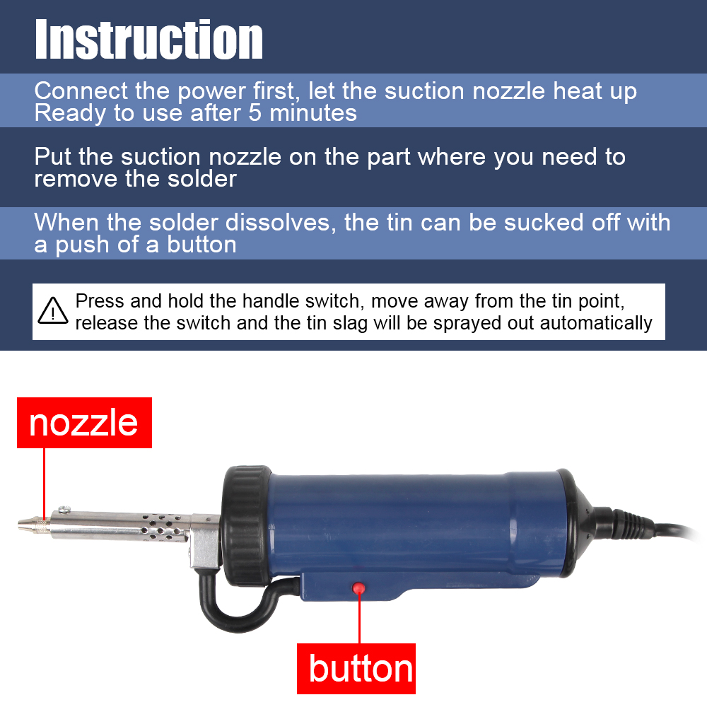 Remove Pump with 3 Suction Noz - Desoldering Pump Electric Vacuum Station ulasan dan harga